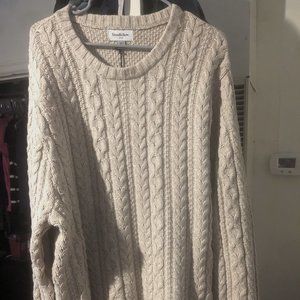 Cream Cable-Knit Sweater - Men's XL
